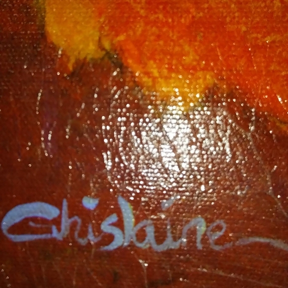 Vibrant Hibiscus ll 30 x 30 Signed Ghislaine Wall Art - Picture 10 of 16